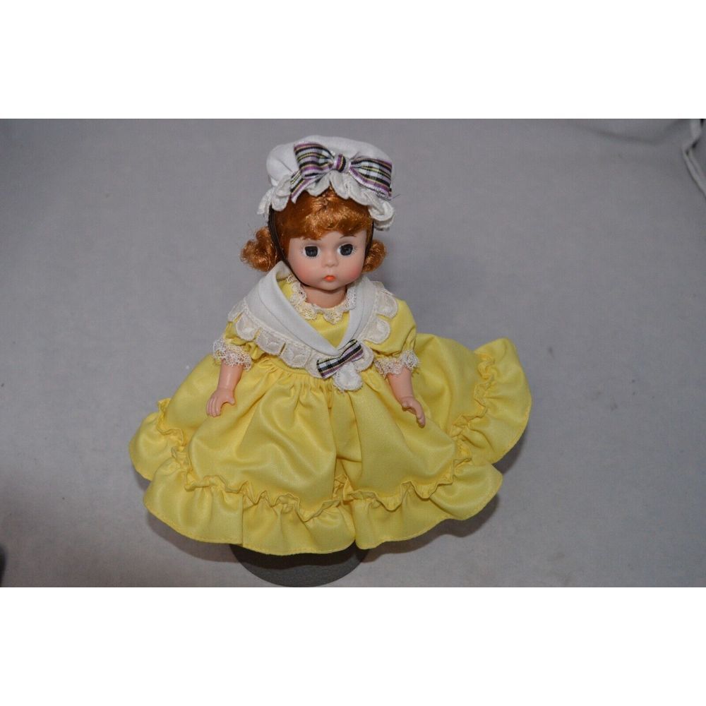 Vintage Madame Alexander 8" Doll Amy 411 Yellow Dress Stand Red Hair